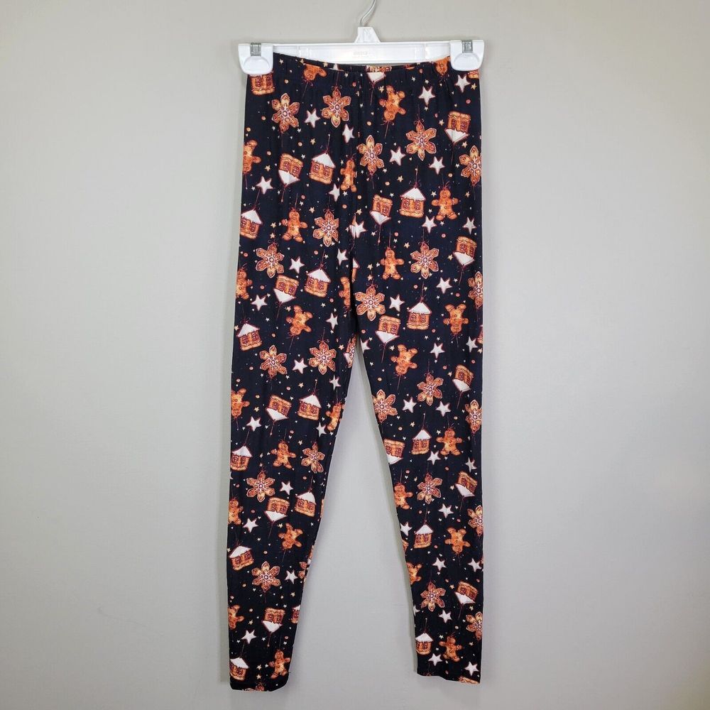 Gingerbread Ornaments Polyester Spandex Ankle Leggings Plus Size One Size